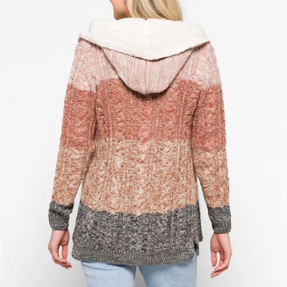 LETY & ME Helsa Sherpa Trim Cardigan - Picture 2 of 4